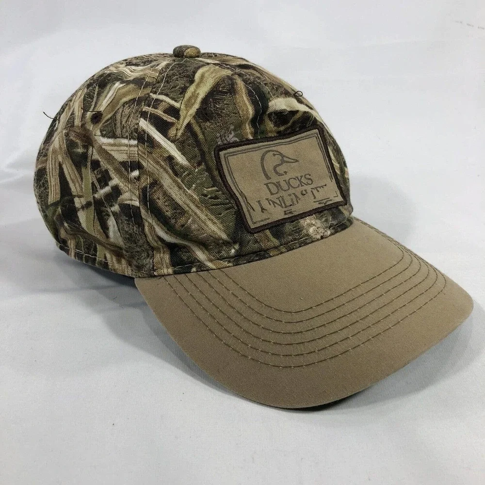 Ducks Unlimited Hat Camo Cap Hunting Outdoors Camouflage Adjustable Strap OSFM